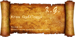 Kres Gyöngyi névjegykártya